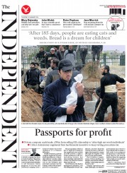 The Independent () Newspaper Front Page for 30 January 2014