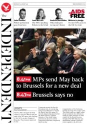 The Independent () Newspaper Front Page for 30 January 2019