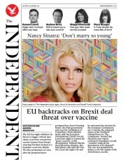 The Independent () Newspaper Front Page for 30 January 2021
