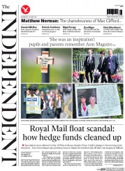 The Independent () Newspaper Front Page for 30 April 2014
