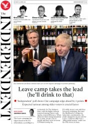 The Independent () Newspaper Front Page for 30 April 2016