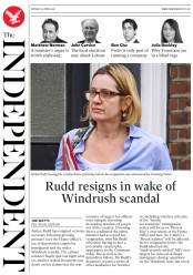 The Independent () Newspaper Front Page for 30 April 2018