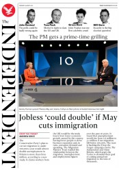 The Independent () Newspaper Front Page for 30 May 2017