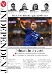 The Independent () Newspaper Front Page for 30 May 2019