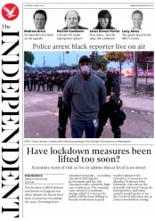 The Independent () Newspaper Front Page for 30 May 2020