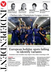 The Independent () Newspaper Front Page for 30 May 2021