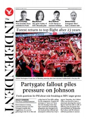 The Independent () Newspaper Front Page for 30 May 2022