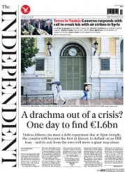 The Independent () Newspaper Front Page for 30 June 2015
