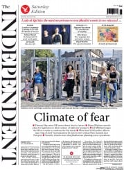 The Independent () Newspaper Front Page for 30 August 2014