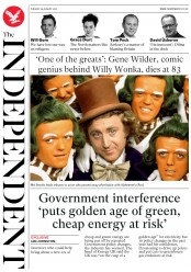 The Independent () Newspaper Front Page for 30 August 2016