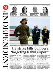 The Independent () Newspaper Front Page for 30 August 2021