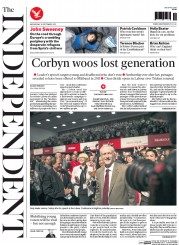The Independent () Newspaper Front Page for 30 September 2015