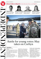 The Independent () Newspaper Front Page for 30 September 2017