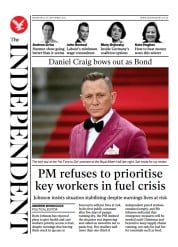 The Independent () Newspaper Front Page for 30 September 2021