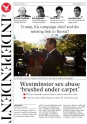 The Independent () Newspaper Front Page for 31 October 2017