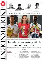 The Independent () Newspaper Front Page for 31 December 2016