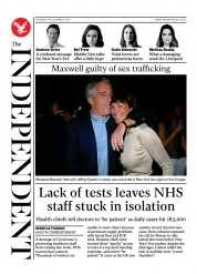 The Independent () Newspaper Front Page for 31 December 2021