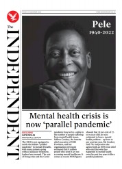 The Independent () Newspaper Front Page for 31 December 2022