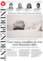 The Independent () Newspaper Front Page for 31 January 2019