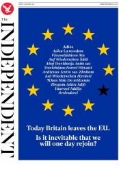 The Independent () Newspaper Front Page for 31 January 2020