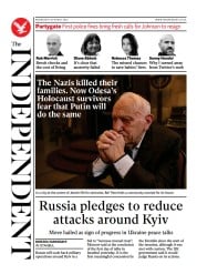 The Independent () Newspaper Front Page for 31 March 2022