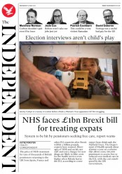 The Independent () Newspaper Front Page for 31 May 2017