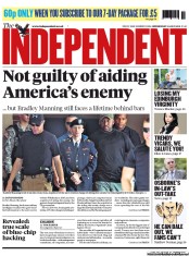 The Independent () Newspaper Front Page for 31 July 2013