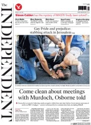 The Independent () Newspaper Front Page for 31 July 2015