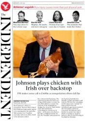 The Independent () Newspaper Front Page for 31 July 2019