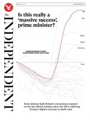 The Independent () Newspaper Front Page for 31 July 2020