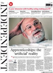 The Independent () Newspaper Front Page for 31 August 2015