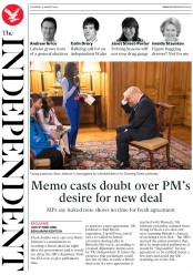 The Independent () Newspaper Front Page for 31 August 2019