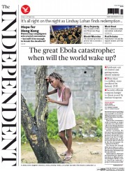 The Independent () Newspaper Front Page for 3 October 2014
