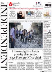 The Independent () Newspaper Front Page for 3 October 2015