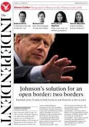 The Independent () Newspaper Front Page for 3 October 2019