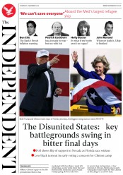 The Independent () Newspaper Front Page for 3 November 2016