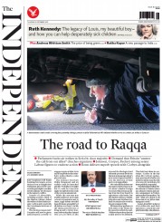 The Independent () Newspaper Front Page for 3 December 2015