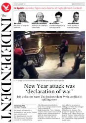 The Independent () Newspaper Front Page for 3 January 2017