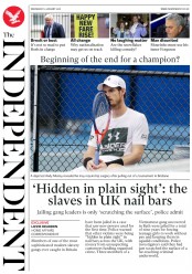 The Independent () Newspaper Front Page for 3 January 2018