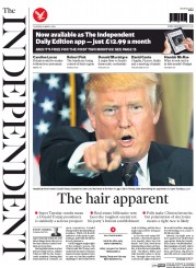 The Independent () Newspaper Front Page for 3 March 2016