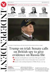 The Independent () Newspaper Front Page for 3 March 2017