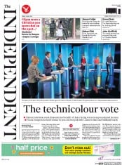 The Independent () Newspaper Front Page for 3 April 2015