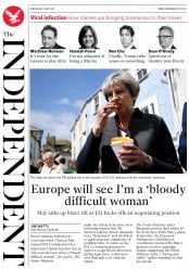 The Independent () Newspaper Front Page for 3 May 2017