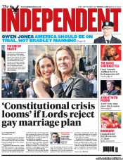 The Independent () Newspaper Front Page for 3 June 2013