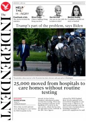 The Independent () Newspaper Front Page for 3 June 2020