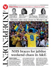 The Independent () Newspaper Front Page for 3 June 2022