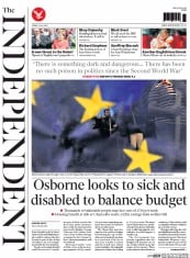 The Independent () Newspaper Front Page for 3 July 2015