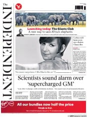 The Independent () Newspaper Front Page for 3 August 2015