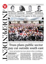 The Independent () Newspaper Front Page for 3 August 2022