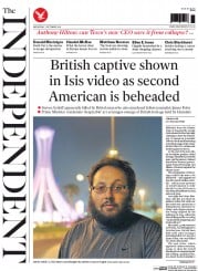 The Independent () Newspaper Front Page for 3 September 2014